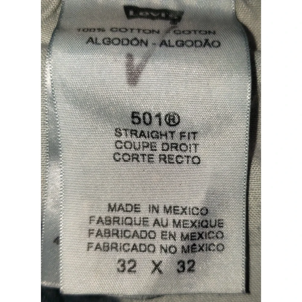 Levis 501 Denim Jeans Straight Fit Mens Size 32x29 (32x32tag)